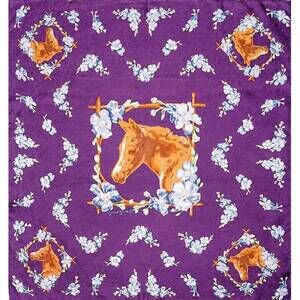 NEW WYOMING TRADERS women's wild rag filly midnight silk scarf in purple